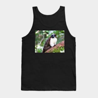 White Chested Monkey Perching in Tree Tank Top